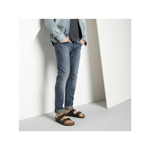 Birkenstock Arizona Birko Flor Dark Brown Narrow Width